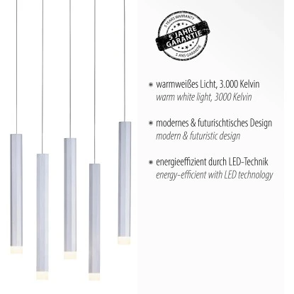 Leuchten Direkt LED-Pendelleuchte Bruno 10-flammig Aluminium 89 X 120 Cm 4 Leuchten Direkt LED-Pendelleuchte Bruno 10-flammig Aluminium 89 X 120 Cm – Bild 4