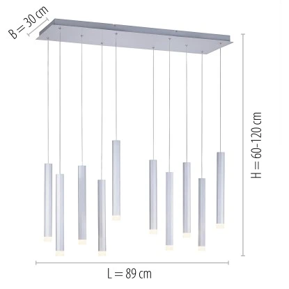 Leuchten Direkt LED-Pendelleuchte Bruno 10-flammig Aluminium 89 X 120 Cm 7 Leuchten Direkt LED-Pendelleuchte Bruno 10-flammig Aluminium 89 X 120 Cm – Bild 7