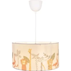 Kinder-Deckenleuchte Safari Adventure Bunter Tierprint Ø 40 Cm X 125 Cm