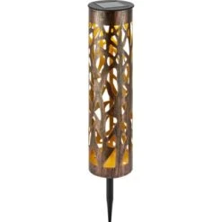 Solar-Wegeleuchte Lochmuster Rostfarben