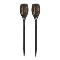 LED-Solarspieß Fackel Schwarz 2 Stück