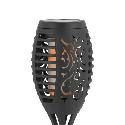 LED-Solarspieß Fackel Schwarz 2 Stück 4 LED-Solarspieß Fackel Schwarz 2 Stück – Bild 4