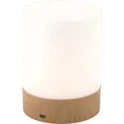 LED-Tischleuchte USB Holzoptik