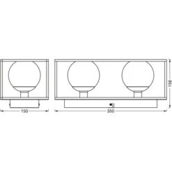 Ledvance Bad-Wandleuchte Decor Square 2-flammig Schwarz 35x15 Cm 21 Ledvance Bad-Wandleuchte Decor Square 2-flammig Schwarz 35x15 Cm -Globo Deutschland Verkaufsgeschäft 4058075756922 2010 VM 05