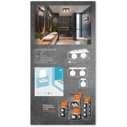 Ledvance Bad-Wandleuchte Decor Square 2-flammig Schwarz 35x15 Cm 9 Ledvance Bad-Wandleuchte Decor Square 2-flammig Schwarz 35x15 Cm – Bild 9