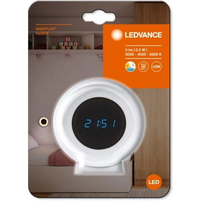 Ledvance LED-Nachtlicht Nightlux Mit Uhr Weiß 2 Ledvance LED-Nachtlicht Nightlux Mit Uhr Weiß – Bild 2