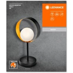 Ledvance Tischlampe Decor Memphis Schwarz-Gold 36,5 Cm -Globo Deutschland Verkaufsgeschäft 4058075759206 2010 VP 07