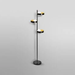 Ledvance LED-Stehlampe Decor Memphis Floor 3-flammig Schwarz-Gold 148,8 Cm