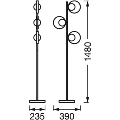 Ledvance LED-Stehlampe Decor Memphis Floor 3-flammig Schwarz-Gold 148,8 Cm 11 Ledvance LED-Stehlampe Decor Memphis Floor 3-flammig Schwarz-Gold 148,8 Cm – Bild 11
