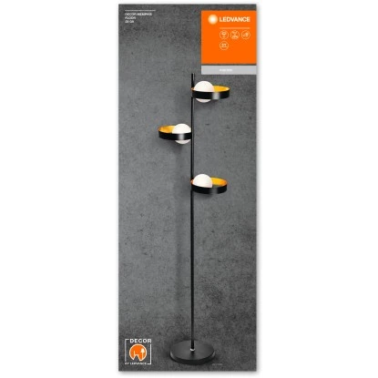 Ledvance LED-Stehlampe Decor Memphis Floor 3-flammig Schwarz-Gold 148,8 Cm 8 Ledvance LED-Stehlampe Decor Memphis Floor 3-flammig Schwarz-Gold 148,8 Cm – Bild 8