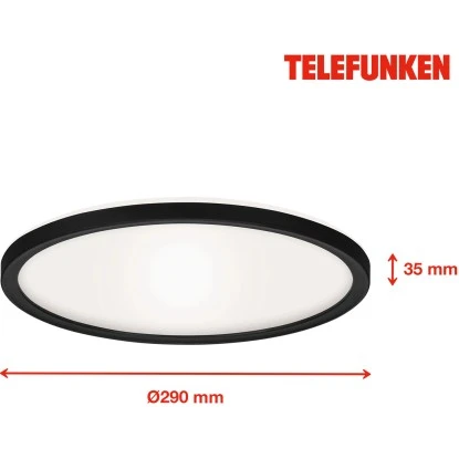 Telefunken LED-Deckenleuchte Slim Drip Schwarz 18 W 3 Telefunken LED-Deckenleuchte Slim Drip Schwarz 18 W – Bild 3