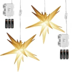 Amare LED-3D-Weihnachtssterne 2er-Set Mit Timer Weiß Ø 27 Cm -Globo Deutschland Verkaufsgeschäft 4251083907571 4655 05