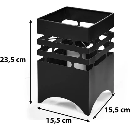 Amare LED-Solargartenfeuer Eckig Schwarz Mit Flammeneffekt 3 Amare LED-Solargartenfeuer Eckig Schwarz Mit Flammeneffekt – Bild 3