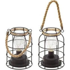 Amare LED-Dekolampen 2er-Set Im Industrie-Look Rund