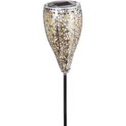 Amare LED-Solardekostecker 2er-Set Kelch Metallfarben -Globo Deutschland Verkaufsgeschäft 4251083908776 4655 06