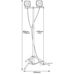 Luceco LED-Stativstrahler Slimline Groß -Globo Deutschland Verkaufsgeschäft 4922 led baustrahler 2x38w