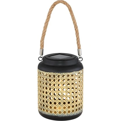 Globo LED-Solaraußenleuchte Laterne In Bambusoptik Zum Hängen Oder Stellen 1 Globo LED-Solaraußenleuchte Laterne In Bambusoptik Zum Hängen Oder Stellen