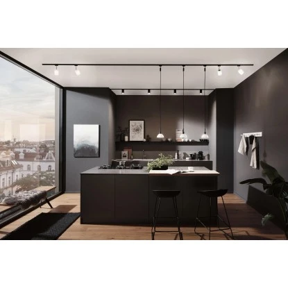 Paulmann URail Pendel Sarrasani Schwarz Matt, Opal Max. 20W E14 4 Paulmann URail Pendel Sarrasani Schwarz Matt, Opal Max. 20W E14 – Bild 4