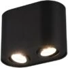 Trio Deckenleuchte Cookie 2-flammig Schwarz Matt 125 Mm X 178 Mm X 96 Mm