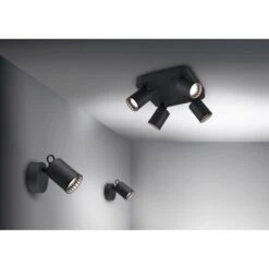 Trio Strahler Pago 4-flammig Schwarz Matt 150 Mm X 240 Mm X 240 Mm -Globo Deutschland Verkaufsgeschäft 594073 2451 7