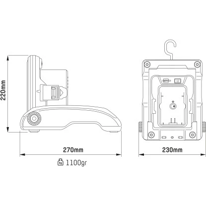 LED-Akku-Arbeitsleuchte 20 W 2900 Lm 5000 K IP54 Baustellentauglich 6 LED-Akku-Arbeitsleuchte 20 W 2900 Lm 5000 K IP54 Baustellentauglich – Bild 6