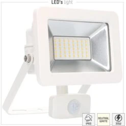 LED-Strahler 4000 K IP44 Sensor Sanan LED 30 W 3300 Lm Weiß -Globo Deutschland Verkaufsgeschäft 692818 11020200 05