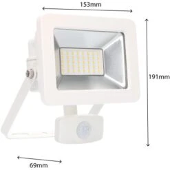 LED-Strahler 4000 K IP44 Sensor Sanan LED 30 W 3300 Lm Weiß -Globo Deutschland Verkaufsgeschäft 692818 11020200 06