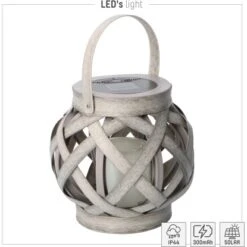 Laterne Mit Solarkerze Durban 2 Lm 2000 K IP44 Sensor Grau -Globo Deutschland Verkaufsgeschäft 693209 11020200 07