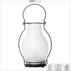 Solar-Laterne Bogota 3 Lm 1600 K IP44 Sensor Weiß -Globo Deutschland Verkaufsgeschäft 693231 11020200 09