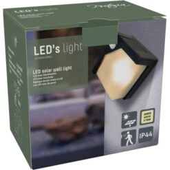 Solar-Wandleuchte Pretoria 1 W 50 Lm 2700 K IP44 Sensor Schwarz -Globo Deutschland Verkaufsgeschäft 693315 11020200 04