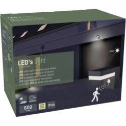 Solar-Wandleuchte 3,3 W 600 Lm 2700 K IP44 Sensor Schwarz -Globo Deutschland Verkaufsgeschäft 693362 11020200 06