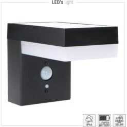 Solar-Wandleuchte 3,3 W 600 Lm 2700 K IP44 Sensor Schwarz -Globo Deutschland Verkaufsgeschäft 693362 11020200 07