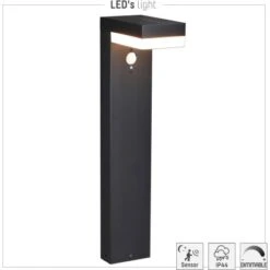 Solar-Wegeleuchte G Teborg 3,3 W 600 Lm 2700 K IP44 Sensor Schwarz -Globo Deutschland Verkaufsgeschäft 693365 11020200 06