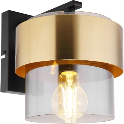 Globo Wandleuchte Milley Glas Messingring 1 Globo Wandleuchte Milley Glas Messingring