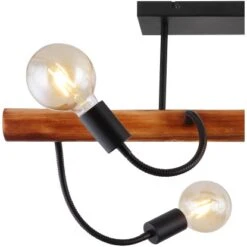 Globo Deckenleuchte Juliane 4-flammig Metall Schwarz Holz Dunkelbraun -Globo Deutschland Verkaufsgeschäft 756826 3749 6