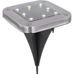 Globo LED-Solaraußenleuchte Edelstahl 4 Stk. Mit Erdspieß Quadratisch Flach -Globo Deutschland Verkaufsgeschäft 765925 3749 4
