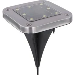 Globo LED-Solaraußenleuchte Edelstahl 4 Stk. Mit Erdspieß Quadratisch Flach -Globo Deutschland Verkaufsgeschäft 765925 3749 5