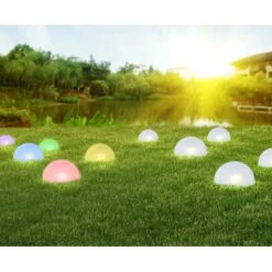 Globo LED-Solaraußenleuchte 5 Halbkugeln Mit Erdspieß Und RGB-Kette -Globo Deutschland Verkaufsgeschäft 765926 3749 5