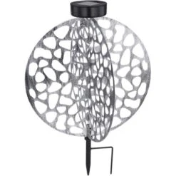 Globo LED-Solaraußenleuchte Mit Erdspieß Metall Silber