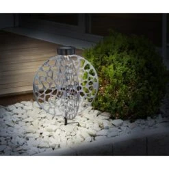 Globo LED-Solaraußenleuchte Mit Erdspieß Metall Silber -Globo Deutschland Verkaufsgeschäft 765928 3749 5