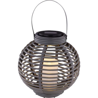Globo LED-Solaraußenleuchte Laterne Kunststoff Taupe In Rattan Optik 1 Globo LED-Solaraußenleuchte Laterne Kunststoff Taupe In Rattan Optik