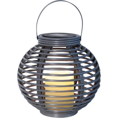 Globo LED-Solaraußenleuchte Laterne Kunststoff Taupe In Rattan Optik 8 Globo LED-Solaraußenleuchte Laterne Kunststoff Taupe In Rattan Optik – Bild 8