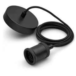 Philips Vintage Schnurpendel Mit E27 Fassung Schwarz Und Baldachin