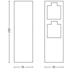 Philips Sockel-Doppelsteckdose Für Außen Auckland Edelstahl 23,2 Cm -Globo Deutschland Verkaufsgeschäft 8718291455394 4795 02