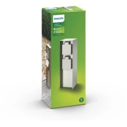 Philips Sockel-Doppelsteckdose Für Außen Auckland Edelstahl 23,2 Cm -Globo Deutschland Verkaufsgeschäft 8718291455394 4795 03