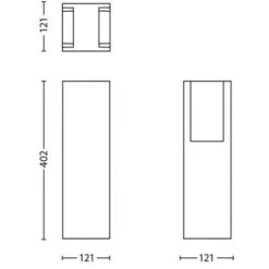 Philips MyGarden Ecomoods Sockelleuchte Anthrazit -Globo Deutschland Verkaufsgeschäft 8719514385825 4795 04