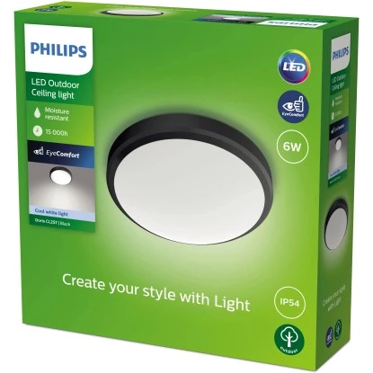 Philips Doris LED-Deckenleuchte Schwarz 6W 4000K 3 Philips Doris LED-Deckenleuchte Schwarz 6W 4000K – Bild 3