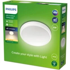 Philips Doris LED-Deckenleuchte Weiß 6W 2700K -Globo Deutschland Verkaufsgeschäft 8719514417915 4795 02