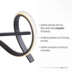 Leuchten Direkt LED-Pendelleuchte Curls Schwarz -Globo Deutschland Verkaufsgeschäft 890214 2426 4