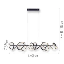 Leuchten Direkt LED-Pendelleuchte Curls Schwarz -Globo Deutschland Verkaufsgeschäft 890214 2426 8